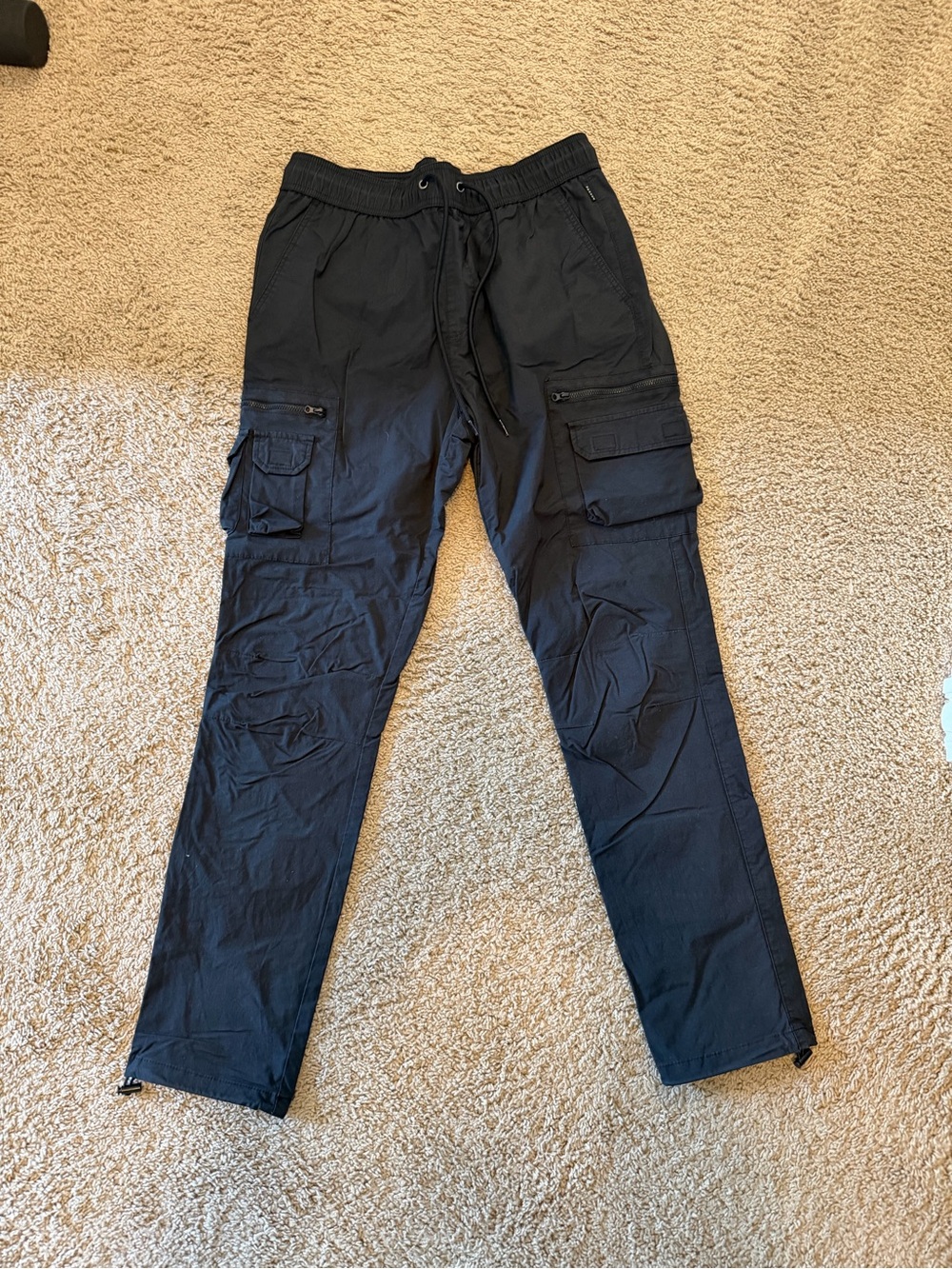 PacSun Men’s Black Cargo Jogger Pants with Utility Pockets